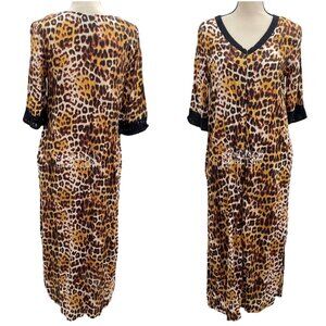 Kate Landry Casuals Knit Cheetah Patio Loungewear Dress Small